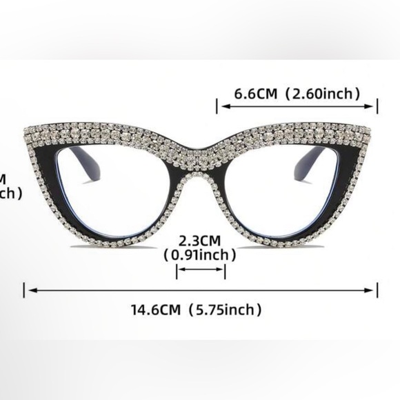 Women Elegant Rhinestone Cat Eye Reading - Picture 4 of 4